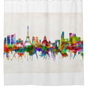 Paris France Skyline Shower Curtain