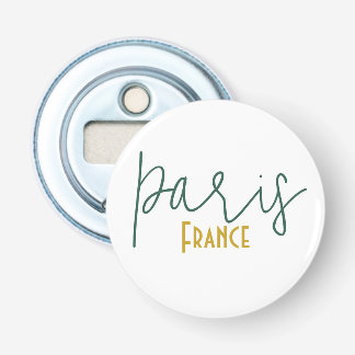 Paris, France Souvenir Button Bottle Opener