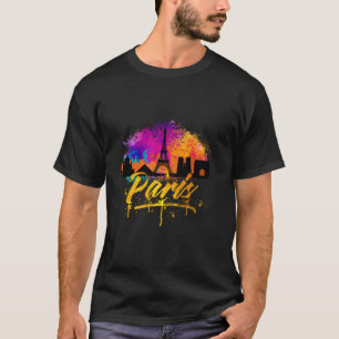Paris France Souvenir Skyline Long Sleeve T Shirt