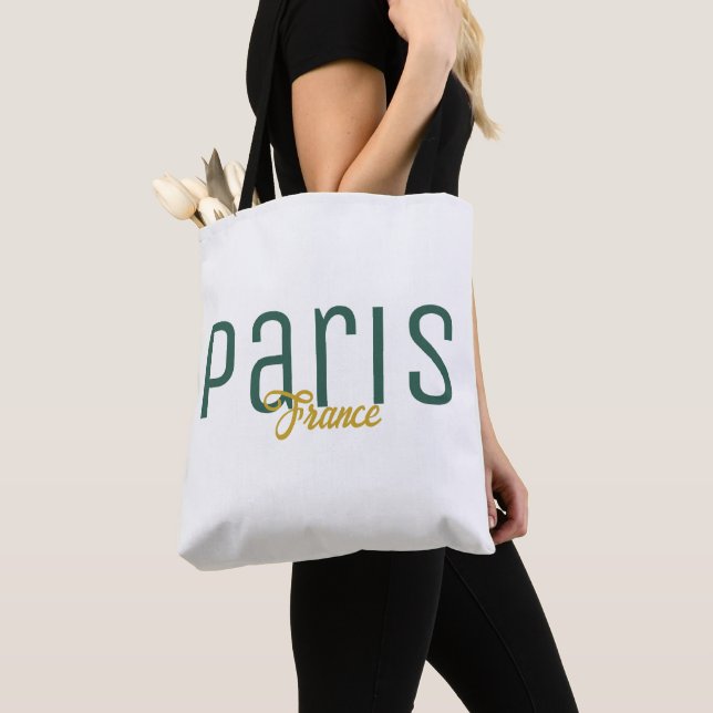 Paris, France Souvenir Tote Bag (Close Up)