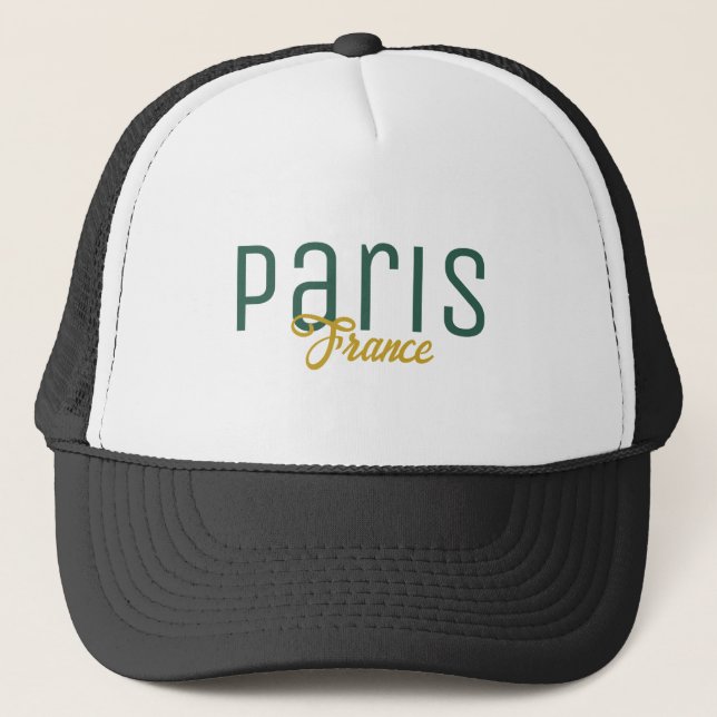 Paris, France Souvenir Trucker Hat (Front)