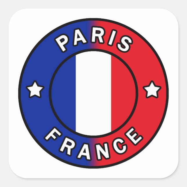 Paris France Square Sticker (Front)