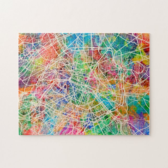 Paris France Street Map Jigsaw Puzzle (Horizontal)