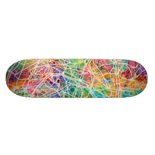 Paris France Street Map Skateboard