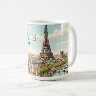 Paris France Travel Art Vintage Coffee Mug