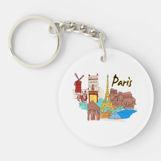 paris france travel image.png key ring (Front)