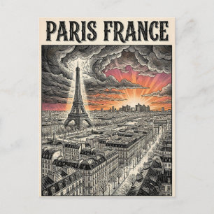Paris France Travel Postcard