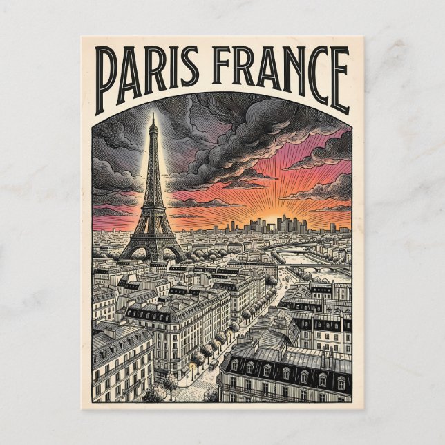 Paris France Travel  Postcard (Front)