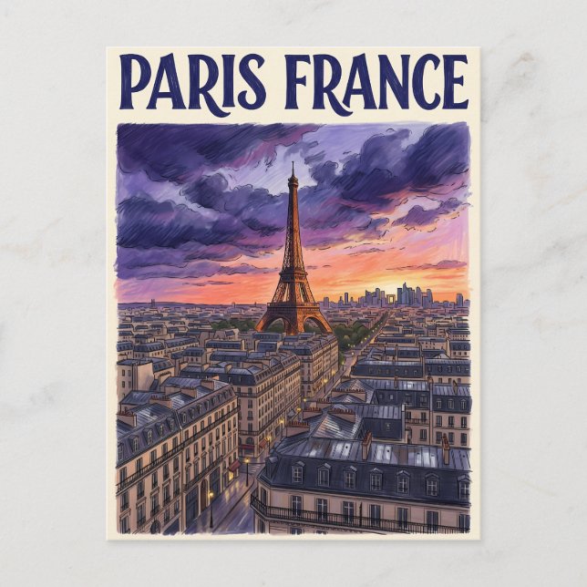 Paris France Travel  Postcard (Front)