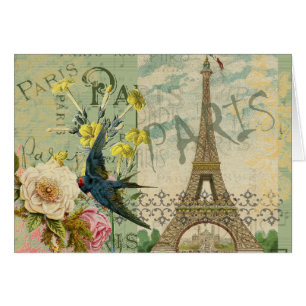 Paris France Travel Vintage Antique Art Painting