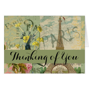 Paris France Travel Vintage Antique Art Painting