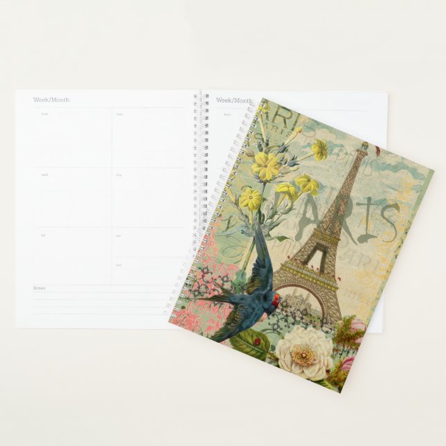 Paris France Travel Vintage Antique Art Painting Planner (Display)