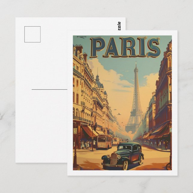 Paris France Vintage Famous Travel Place Postcard (Front/Back)