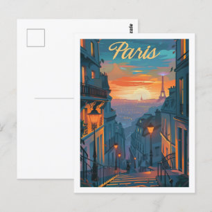 Paris France Vintage Famous Travel Place Postcard