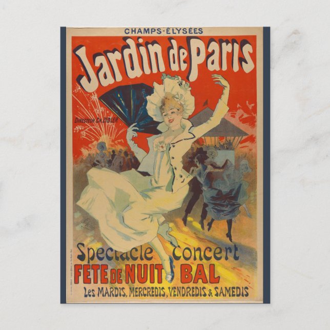 Paris France Vintage French Concert Postcard (Front)
