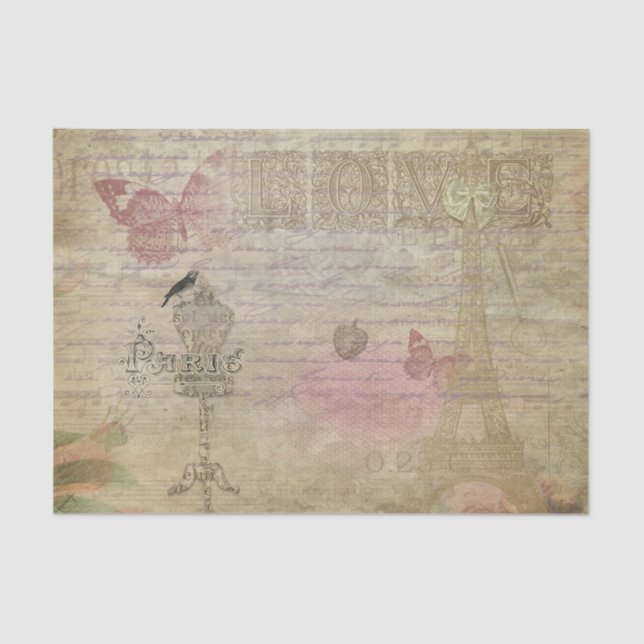 Paris France Vintage Glam Retro Fashion Tissue Paper (Front)