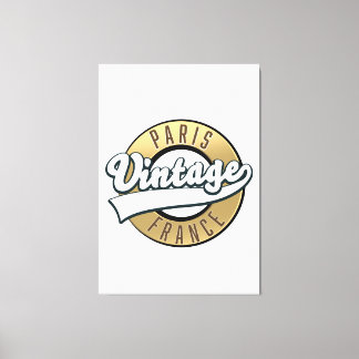 Paris France vintage logo Canvas Print