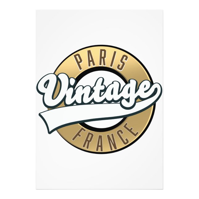 Paris France vintage logo Photo Print (Front)