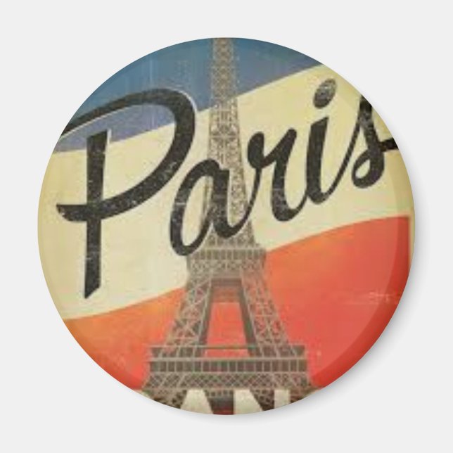Paris France Vintage Magnet (Front)