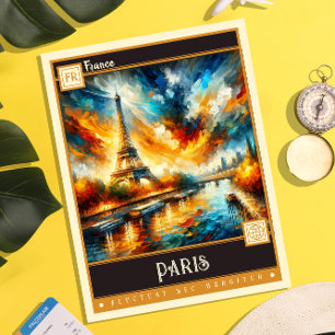 Paris, France Vintage Painting Postcard