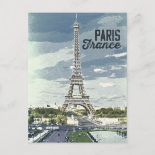 Paris, France Vintage poster Postcard