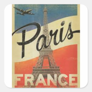 Paris France Vintage Square Sticker