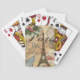 Paris France Vintage Travel Colourful Artwork Playing Cards
