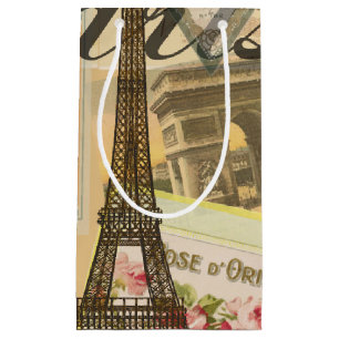 Paris France Vintage Travel Colourful Artwork Small Gift Bag