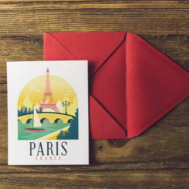 Paris France Vintage Travel     Postcard (Paris Vintage Travel Postcard)