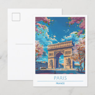 Paris France Vintage Travel  Postcard