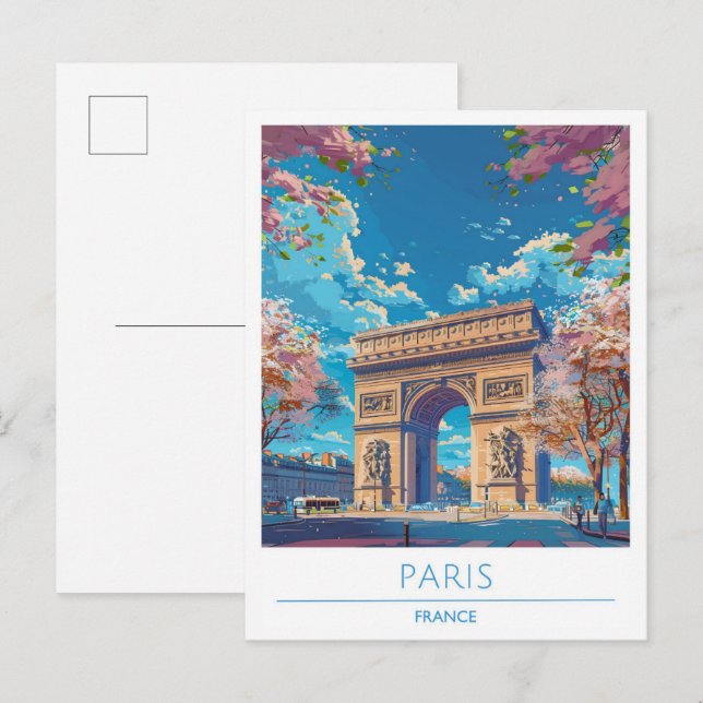 Paris France Vintage Travel  Postcard (Front/Back)