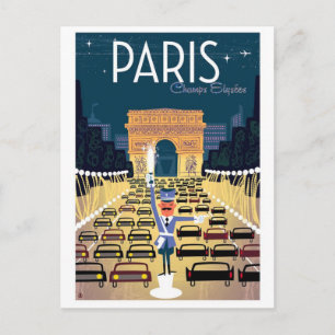 Paris France vintage travel Postcard