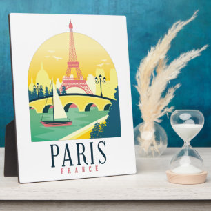 Paris France Vintage Travel Romantic Plaque