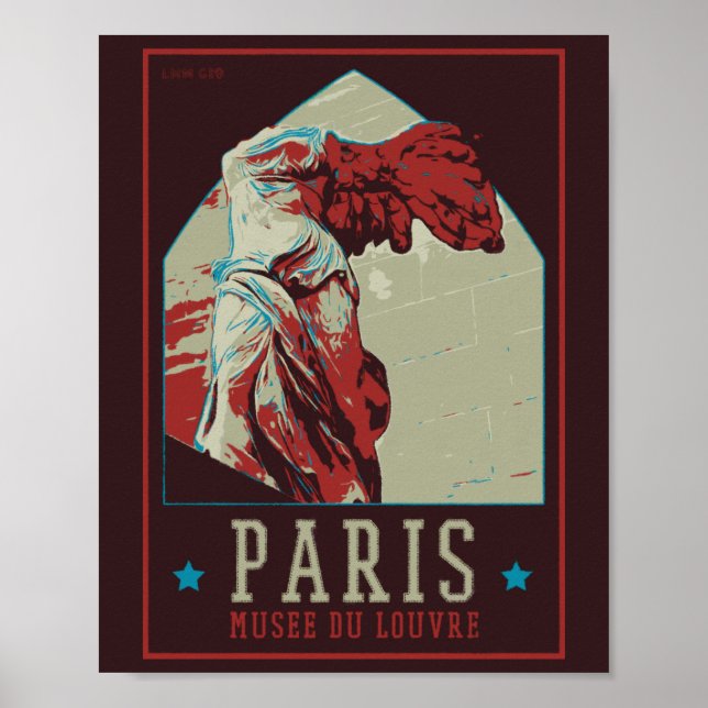 Paris France, winged victory Louvre museum Poster (Front)