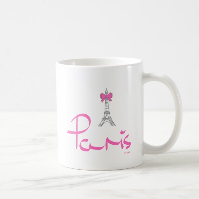 Paris,-France-with-Pink-Bow Coffee Mug (Right)