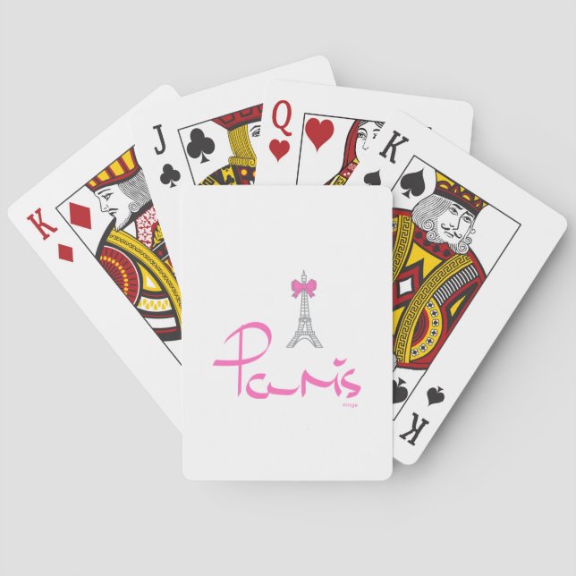 Paris,-France-with-Pink-Bow Playing Cards (Back)
