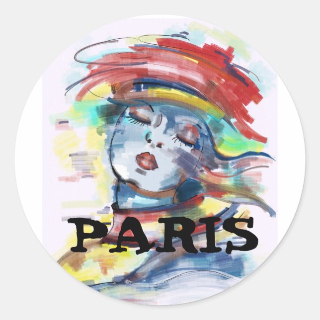 Paris France Woman Sticker (Front)