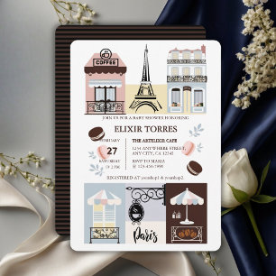Paris French Cafe Patisserie Baby Shower  Invitation
