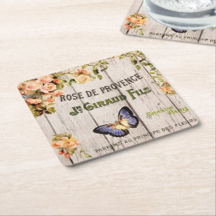 Paris French Distressed Birthday Party Coasters