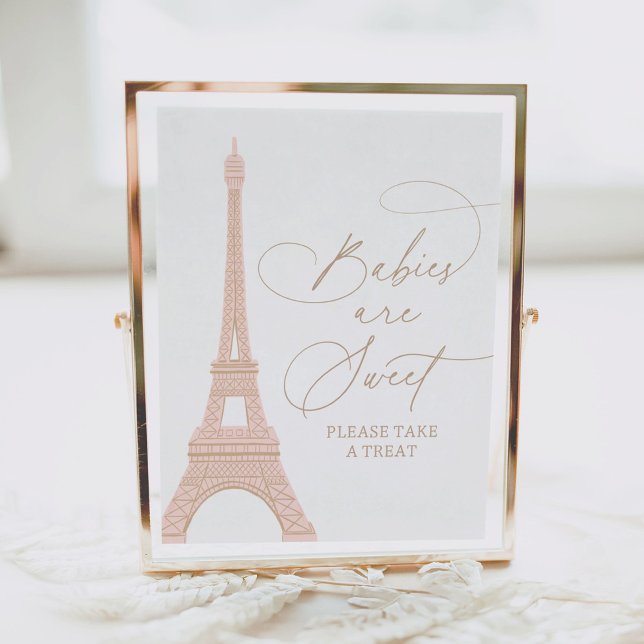 Paris French Eiffel Tower Babies are Sweet Dessert Poster (Creator Uploaded)
