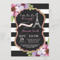 Paris French Eiffel Tower Baby Shower Invitation