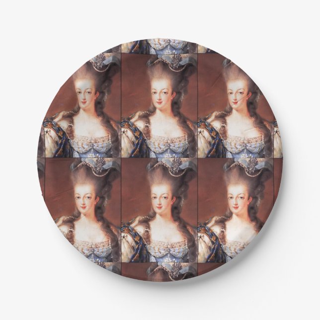 Paris French Marie Antoinette Paper Plates (Front)