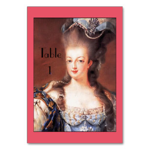 Paris French Marie Antoinette Themed  Table Number