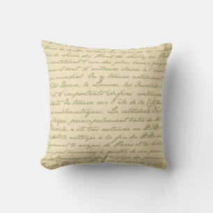 Paris French Throw Pillow Pattern green