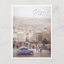 Paris from Sacre Coeur Church Purple Car Photo