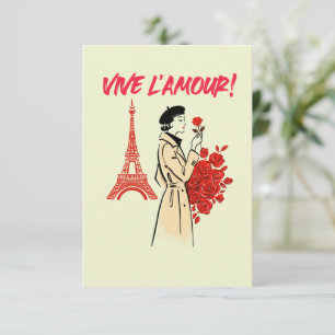 Paris Girl Aesthetic – Romantic Eiffel Tower Desig Thank You Card