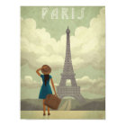 Paris Girl Vintage-Style Travel Poster