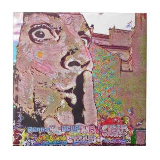 Paris graffiti Pomipidou Museum Tile