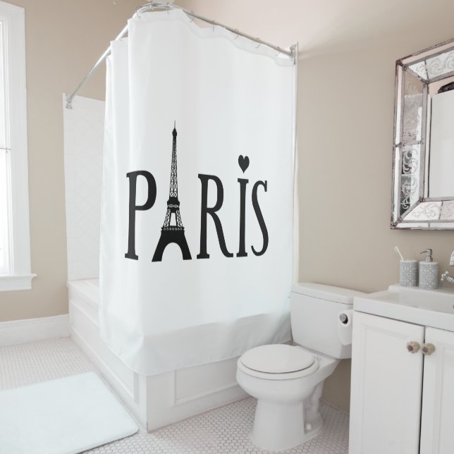 Paris - Graphic Art Shower Curtain (In Situ)