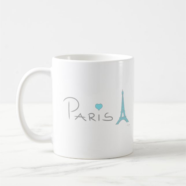 Paris Heart Eiffel Tower Coffee Mug (Left)